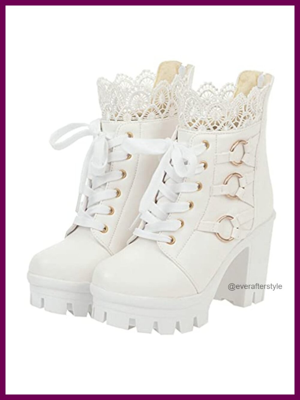 Womens Chunky Platform Ankle Boots High Heel Lace Up Boots Sweet Back Zipper - Picture 1 of 6